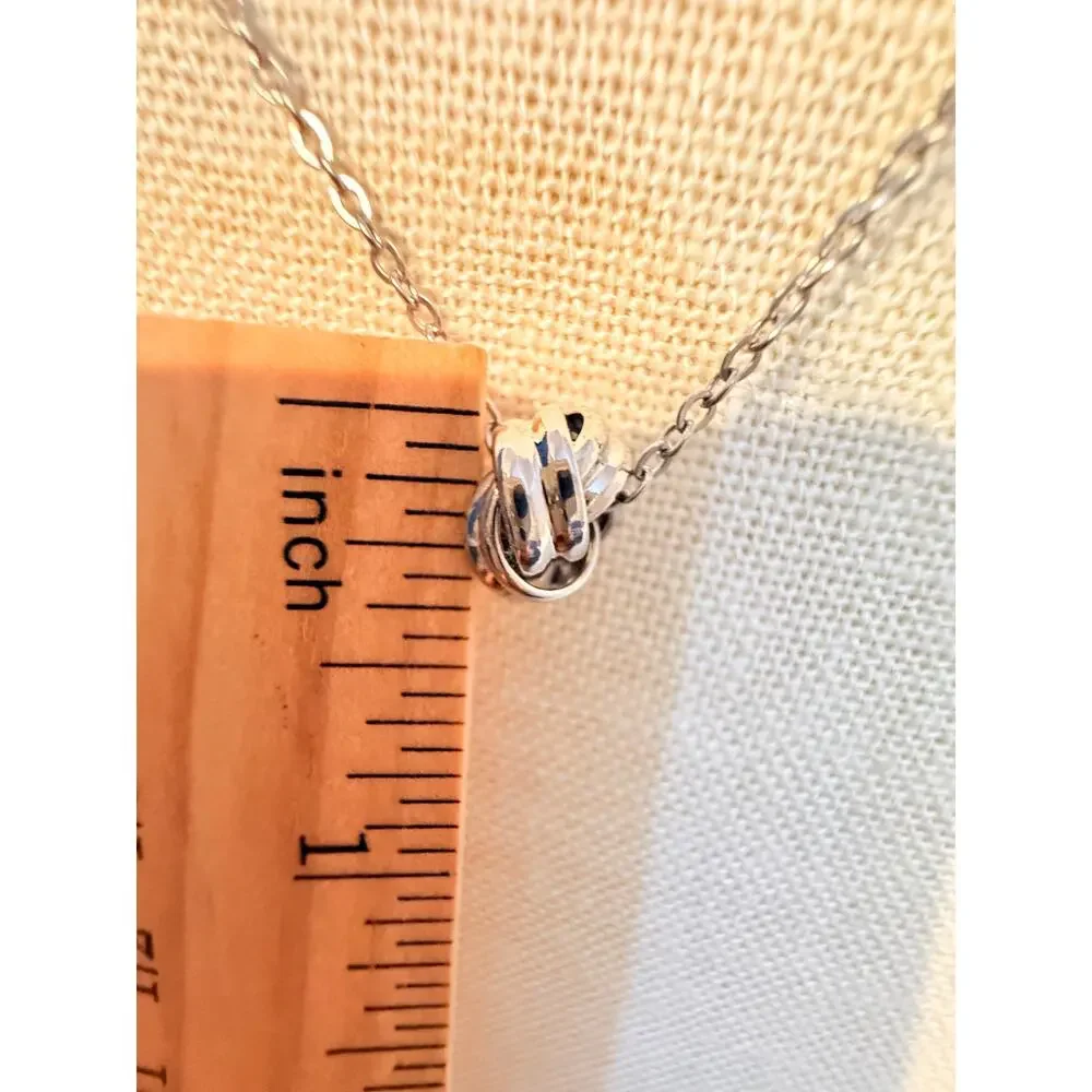 Vintage Brunel Silver Tone Knot Necklace 18”+2”